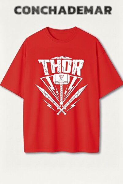 Vordevia Thor Štampano Premium Oversize kroj Pamuk lu T-shirt