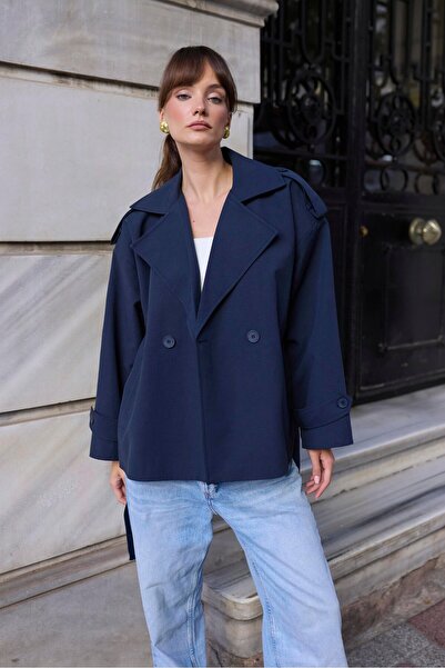 Fast Perry 9609 Short Trench Dark Blue