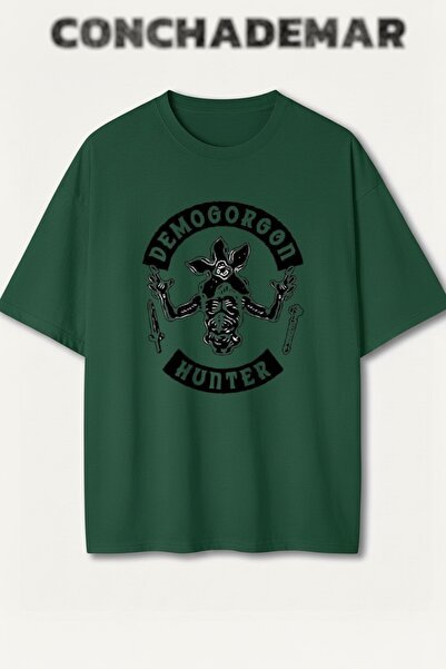 Vordevia Stranger Things Demogorgon Printed Premium Oversized Cotton Lu T-Shirt