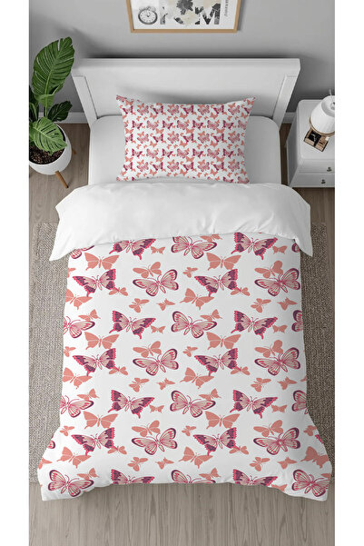 GREENDECOR Butterfly Pink Patterned Specially Designed in Digital Print Piece...