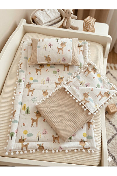 Wenaris طقم حفاضات أطفال مع بطانية، وسادة، وسادة أطفال، حديثي الولادة، مهد، م...