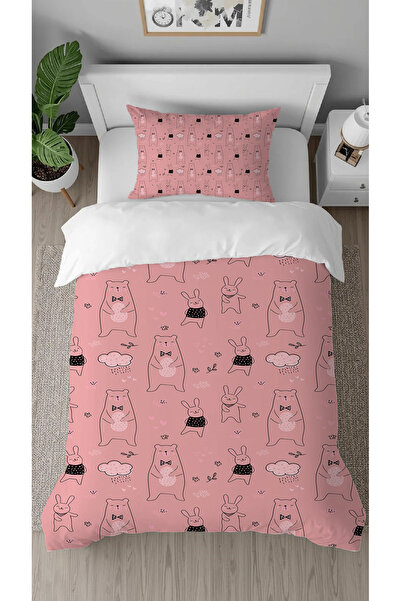 GREENDECOR Teddy Bear Rabbit Pink Patterned Specially Designed in Digital Pri...