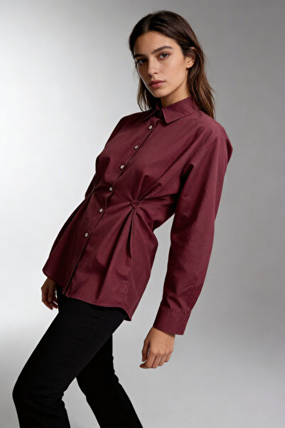 Şiir Utena Regular and Slim Fit Side Buttoned Long Sleeve Mid-Length Women's ...