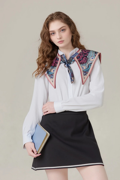 Walkenzo Șal de umăr elegant pentru femei cu motiv Păun | Eșarfă pentru guler