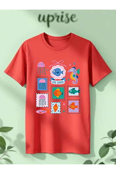 Vordevia Λάτρης της Θάλασσας με τύπωμα Βαμβάκι lu oversized Μπλουζάκι