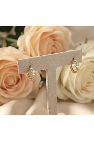 BEKLEMİN TAKILARI Xuping iki renkli Çoklu Yıldız Figürlü Minimalist Halka Küpe