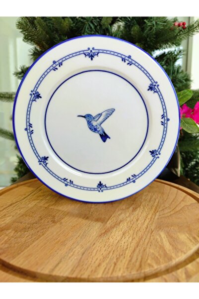 Madame Coco Oiseau 6'lı Pasta Tabağı Seti - Mavi/Beyaz - 19 cm