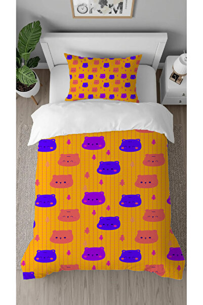 GREENDECOR Teddy Bear Panda Pink Patterned Special Design with Digital Print ...