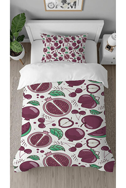 GREENDECOR Pomegranate Cherry Apple Patterned Special Design with Digital Pri...