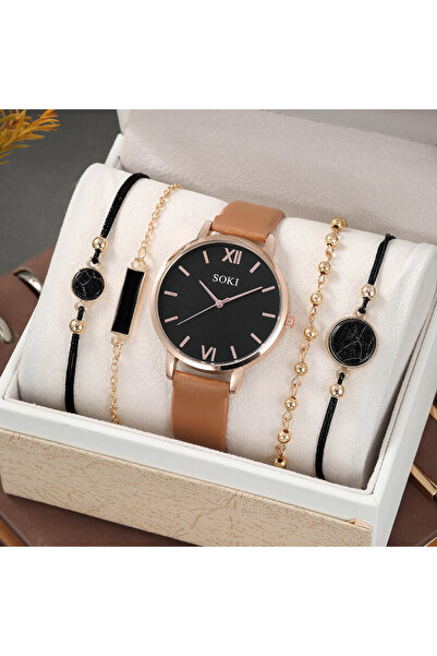 SOKI Women's watch with a Leather strap and round dial