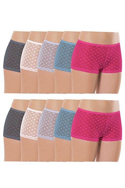 Mestore 10 Pieces Women's Complete Tulle Lace Boxer Panties