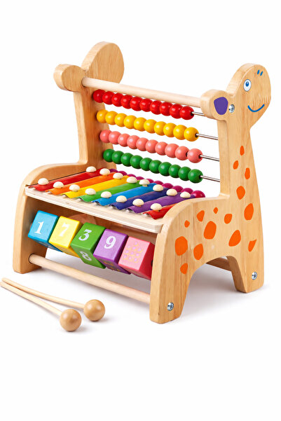 OEM Дървено сметало за броене 3 в 1 жираф - Монтесори абакус за учене на числ...