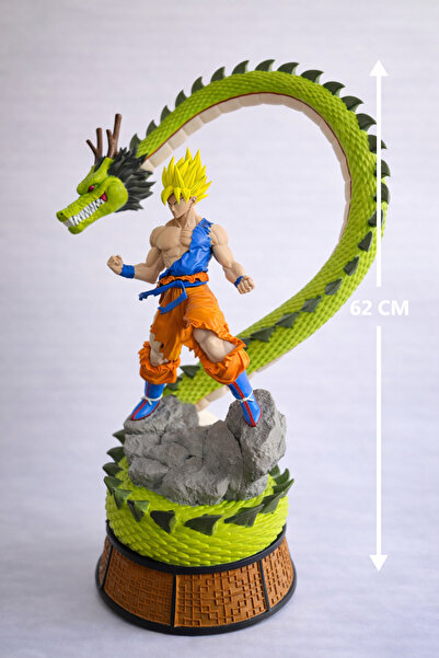 Pilovestik 62 cm Dev Boy Dragon Ball Goku & Shenron Heykeli – El Boyama - Fan...