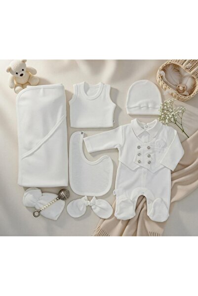 Baby day Luxury 8-piece newborn clothing set in soft Cotton – classic white –...