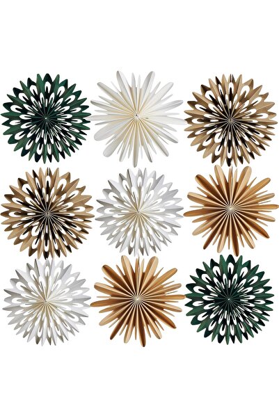 Sunbeauty Set of 9 Paper Stars 10 cm Brown Folding Star Christmas Decoration