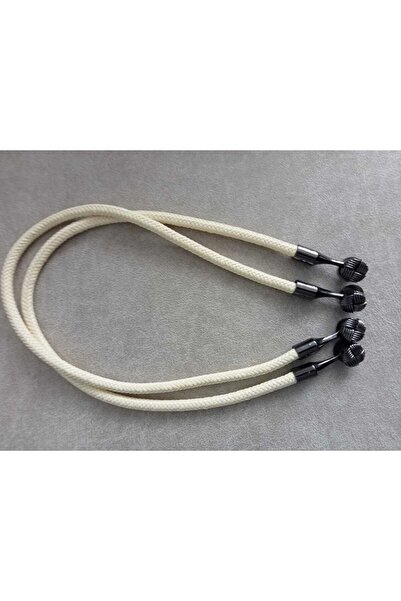 hobi duragı 70 cm Braided with Leather-Look Black Metal Sleeves and Bag Doubl...