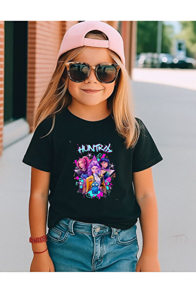 lovver Tricou pentru copii din țesătură respirabilă, cu design KPOP Demon Hun...