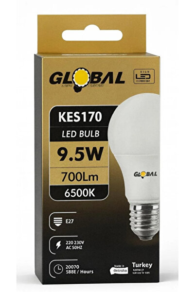 Global 9,5 W 700 lm E-27 Duy 6500k Beyaz Işık Led Ampul 10'lu