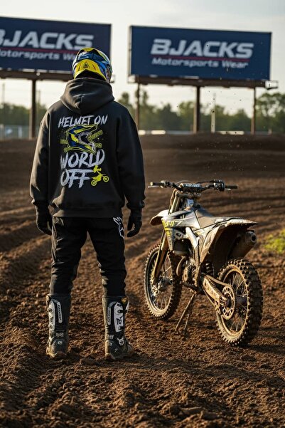BJACKS Motorsports Wear For Motocross Enthusiasts "Helmet on World Off " Over...