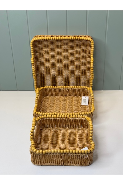 cicizuccaciye 3 Lü Rattan Tepsi