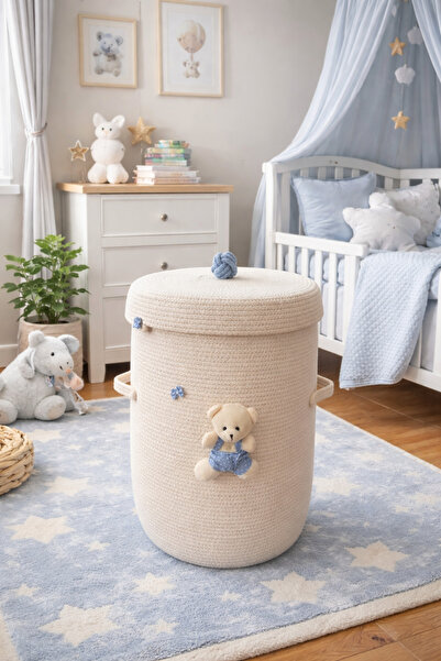 Bohemahome Ecru Large Size Laundry Toy Basket Organizer Multi-Purpose Basket