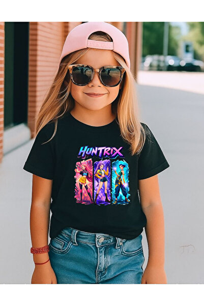 lovver Tricou pentru copii din țesătură respirabilă, cu design KPOP Demon Hun...