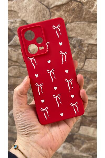 Vip Case Redmi Note 12 Pro 5g Compatible Heart Bow Patterned Silicone Shock-A...