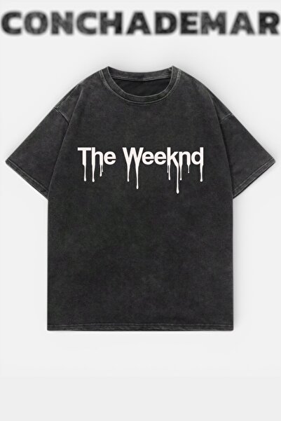 Vordevia The Weeknd cu imprimeu Lavabil supradimensionat tricou Unisex Vintag...