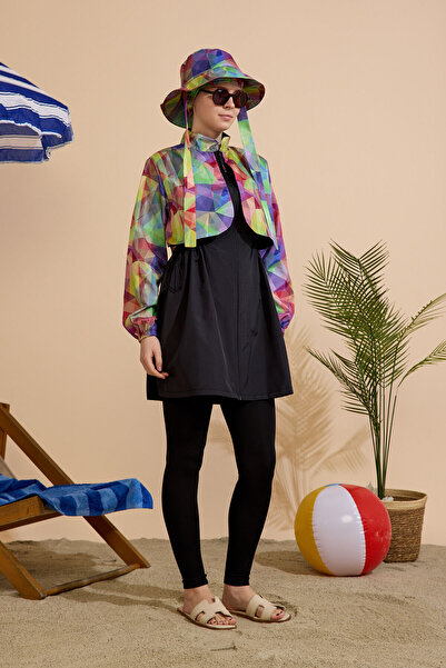 GAVLİA Women's Hijab Swimsuit Set of 5, Full Coverage with Zipper..