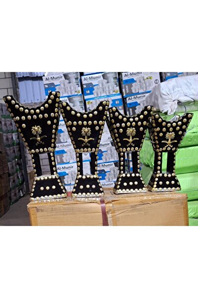 GENERAL Seven and Palm Black Incense Burner Set, 4 Pieces