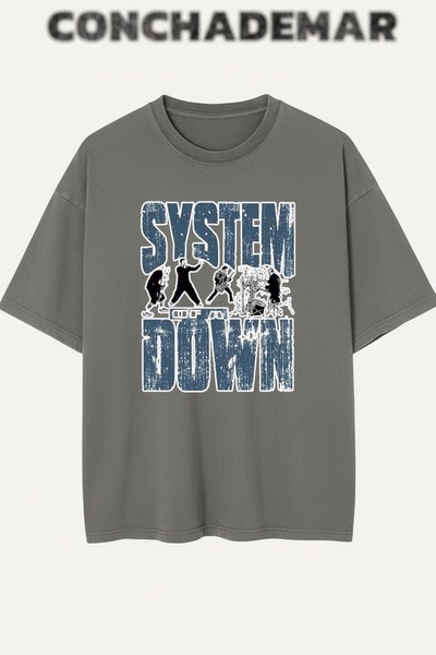 Vordevia System of a down Printed Premium Oversized Cotton Lu T-Shirt