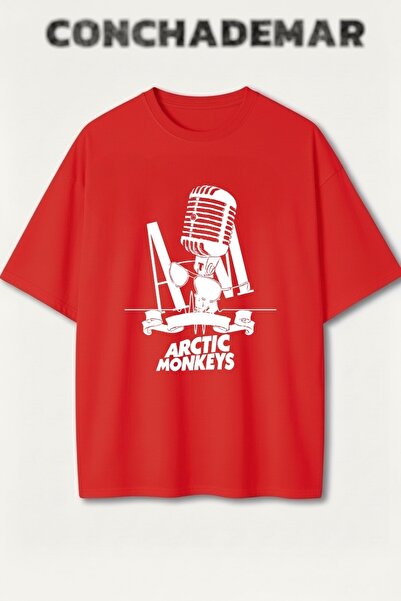Vordevia Arctic Monkeys cu imprimeu Premium supradimensionat bumbac piese tricou