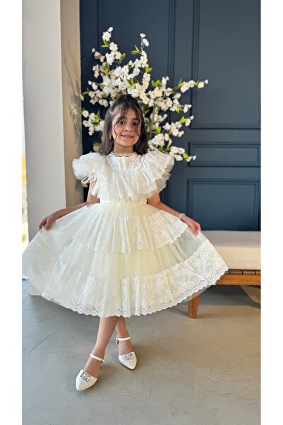 Warazan Elegant off-white girl's dress