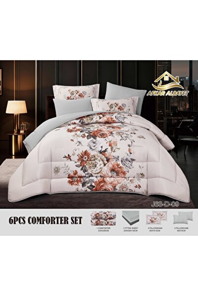 Afkar Albayet مفرش نفرين صيفي ٦ قطع مشجر مايكرو فايبر