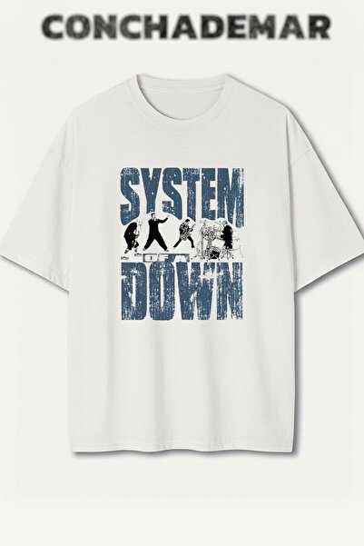Vordevia System of a down Printed Premium Oversized Cotton Lu T-Shirt