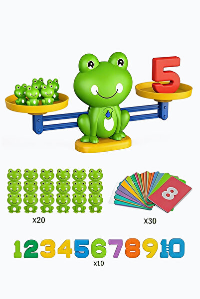 BBSKY Montessori Matematik Dengesi Kurbağalı Terazi - Eğitici Sayı Sayma ve Z...
