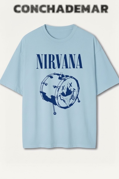 Vordevia تي شيرت نيرفانا مطبوع بريميوم أوفر سايز مكون من قطن قطع