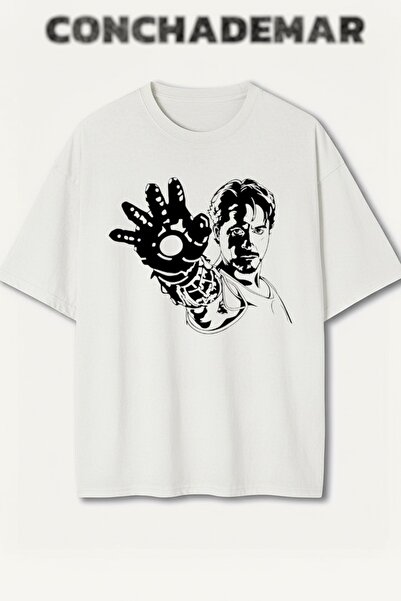 Vordevia Iron Man Printed Premium Oversized Cotton Lu T-Shirt