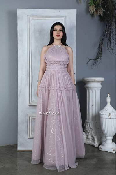 Warazan Long royal tulle evening dress for special occasions