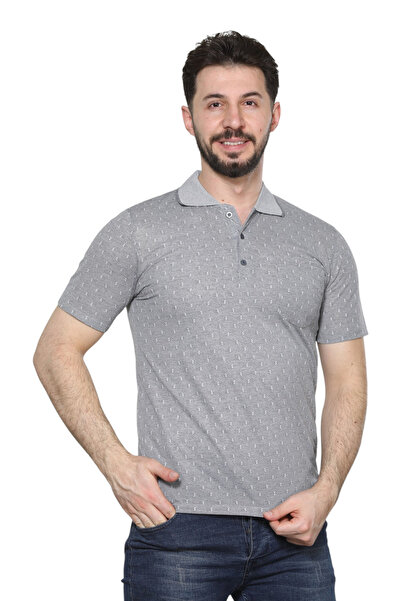 HEDEFNUR TEKSTİL Men's Dad and Middle-Aged T-Shirt with Collar Pocketed Jacqu...