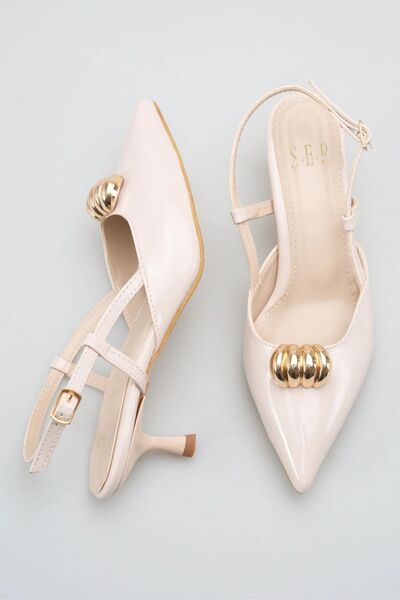 sermoda Heeled Women's Shoes - 5 cm Stiletto Heel U Pointed Toe Women's Stile...