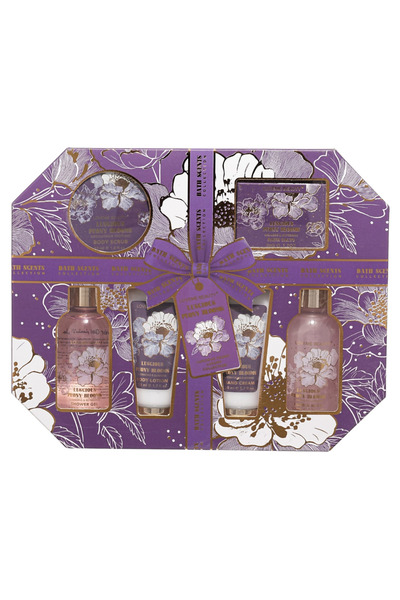 LOVEME BEAUTY طقم هدايا لاشيوس بيوني بلومز: بكج عناية متكامل برائحة زهور البي...