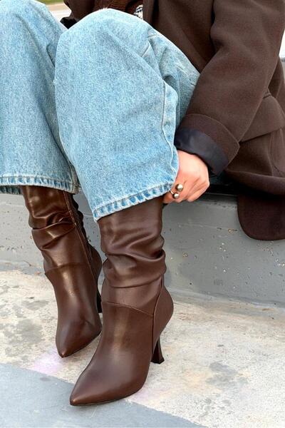 I Love Shoes Brilora Women's Heeled Boots Brown Suede Bellows