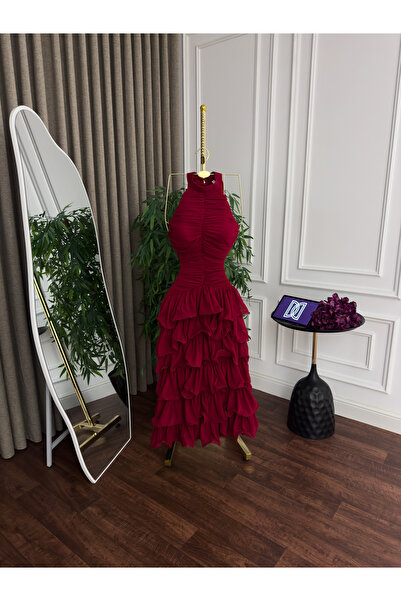 alweshah alahmar soft chiffon dress