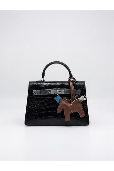 GENERAL Luxury Clutch Bag with crocodile-embossed Leather and winged horse ac...
