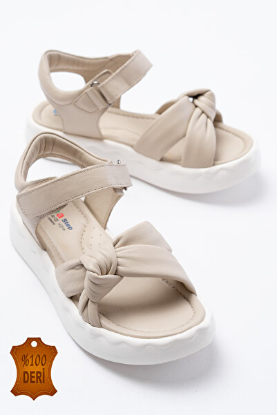 lina step Genuine Leather Orthopedic Velcro Girls' Shoes Sandals