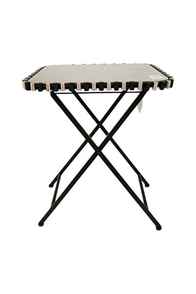 AZOZ MERCHLY طاولة مربعة بقاعدة حديدية سوداء 53 × 43 سم