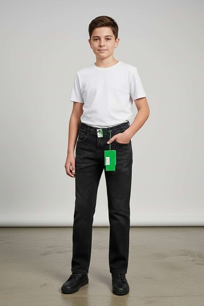 zubi kids Boy's Black Jean Pants (13-16 Years)