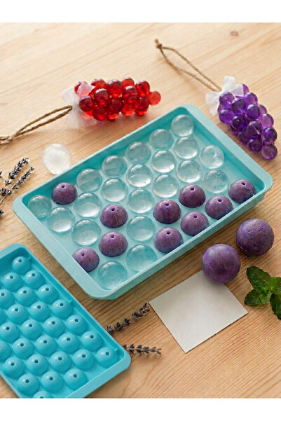 MKC STUDIO Üzüm Salkımı Sabun Yapma Kalıbı - Küre Buz Kalıbı 33'lü (Plastik) ...