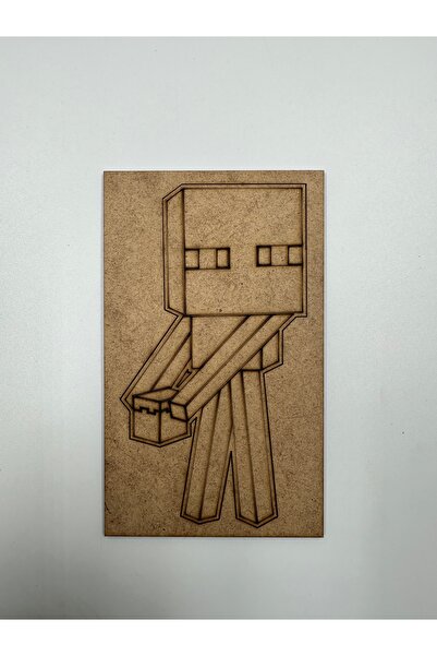 1 Adet Minecraft Enderman Ahşap Boyama Okul Etkinlik Aktivite Sanat 15 cm